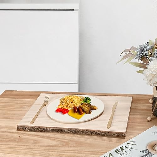 Miniatura 7 de WILLOWDALE 4 tablones de madera natural, 16 pulgadas, tableros de madera sin terminar para manualidades, losa de madera rectangular con borde vivo,