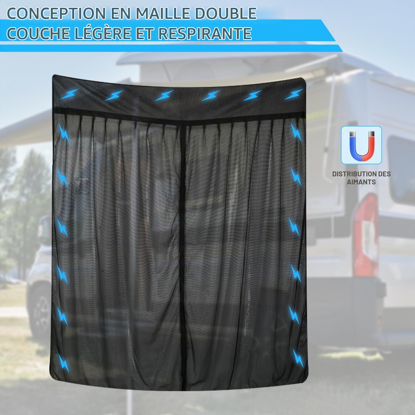 ZWPARTS Moustiquaire Magnétique Personnalisée pour Fiat Ducato/Peugeot Boxer/Citroen Relay X250/X290 H2 et L2 L3 L4 2006-2024 pour Porte Latérale, Moustiquaire pour Van pour Porte Latérale
