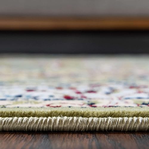 Miniatura 4 de Unique Loom Narenj Collection - Alfombra de área Bristol (2 pies 7 pulgadas x 11 pies, verdemarfil)