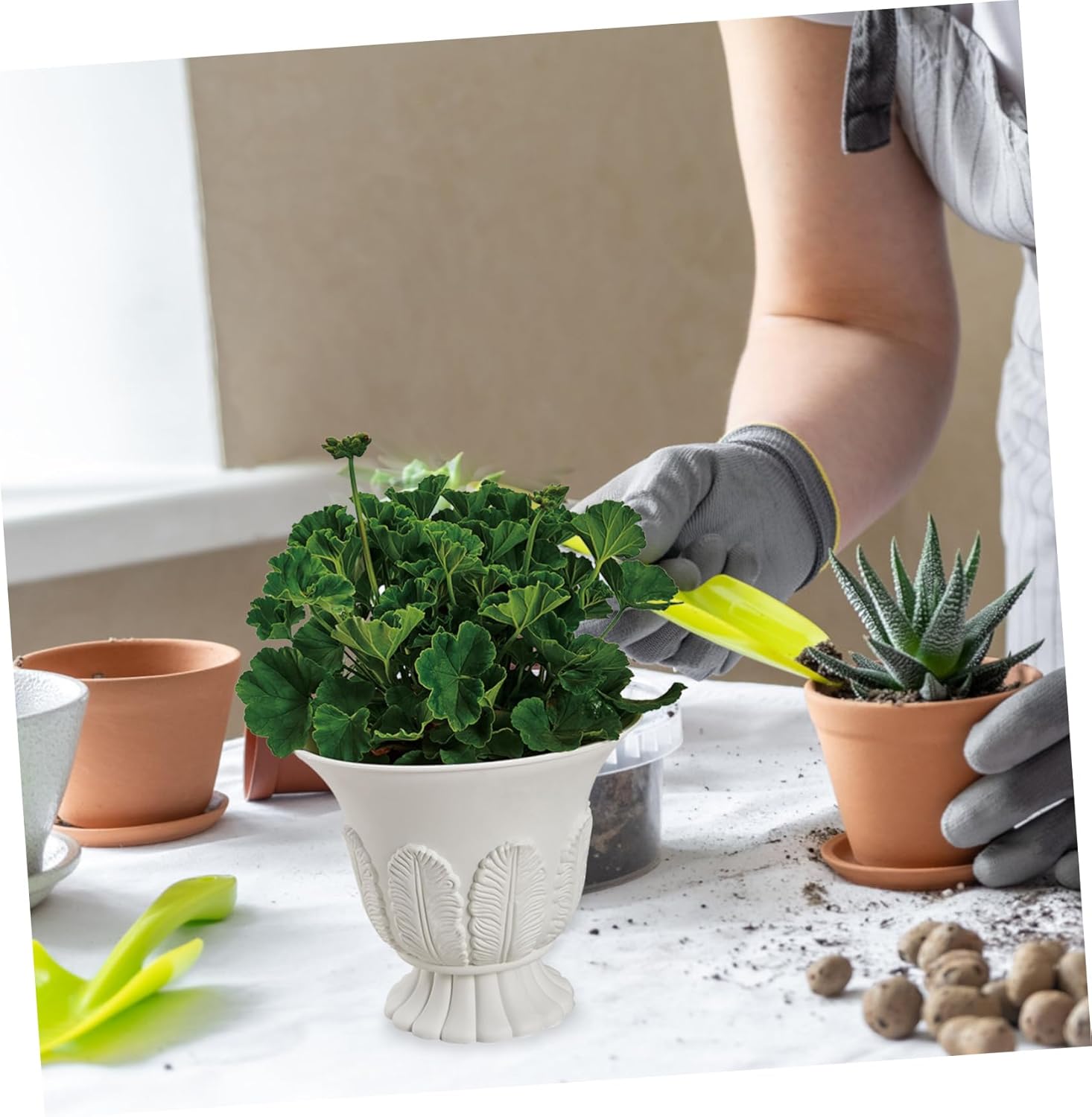 Didiseaon Retro Style Roman Planter Decorative Containers for Front Porch Wedding Planter Elegant Pedestal