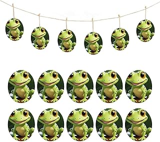 Easter Eggs Wooden Ornament Cute Frog Printed Hanging Ornaments for Birthday Indoor Outdoor Decorations