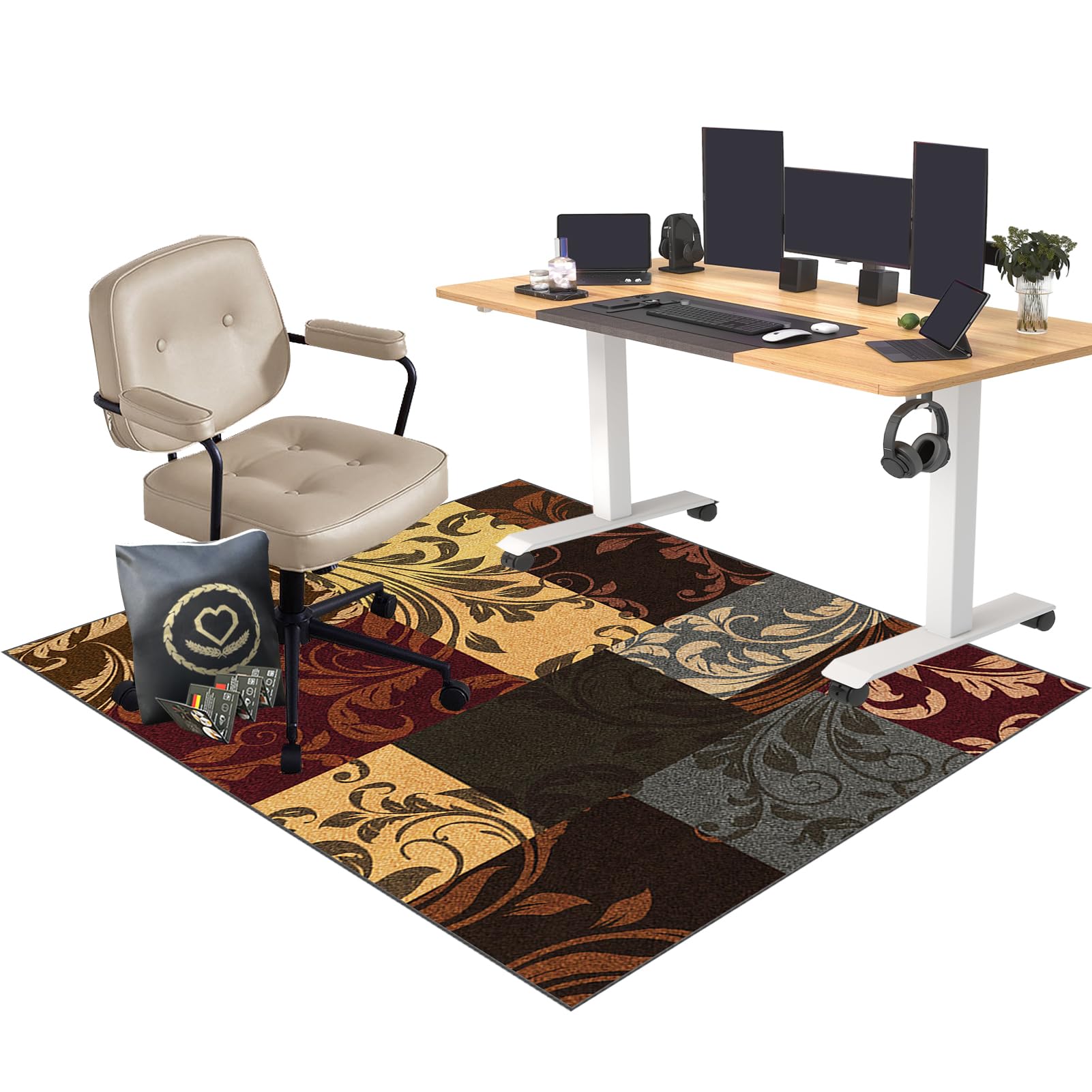 CCTSA 120 x 140 cm Heavy Duty Office Chair Mat for Hard Floors | Floor Protector for Rolling Chair | Desk Protector Mat | Floor Protection Mat | Gaming Chair Mat for Carpet Floors