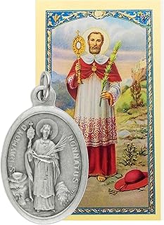 Saint Raymond Nonnatus Patron of Expectant Mothers and Midwives Ramon Nonato Patron de las Embarazadas Blessed Prayer Card with or without a Medal with or without Necklace Your Choice (MEDAL+CARD)