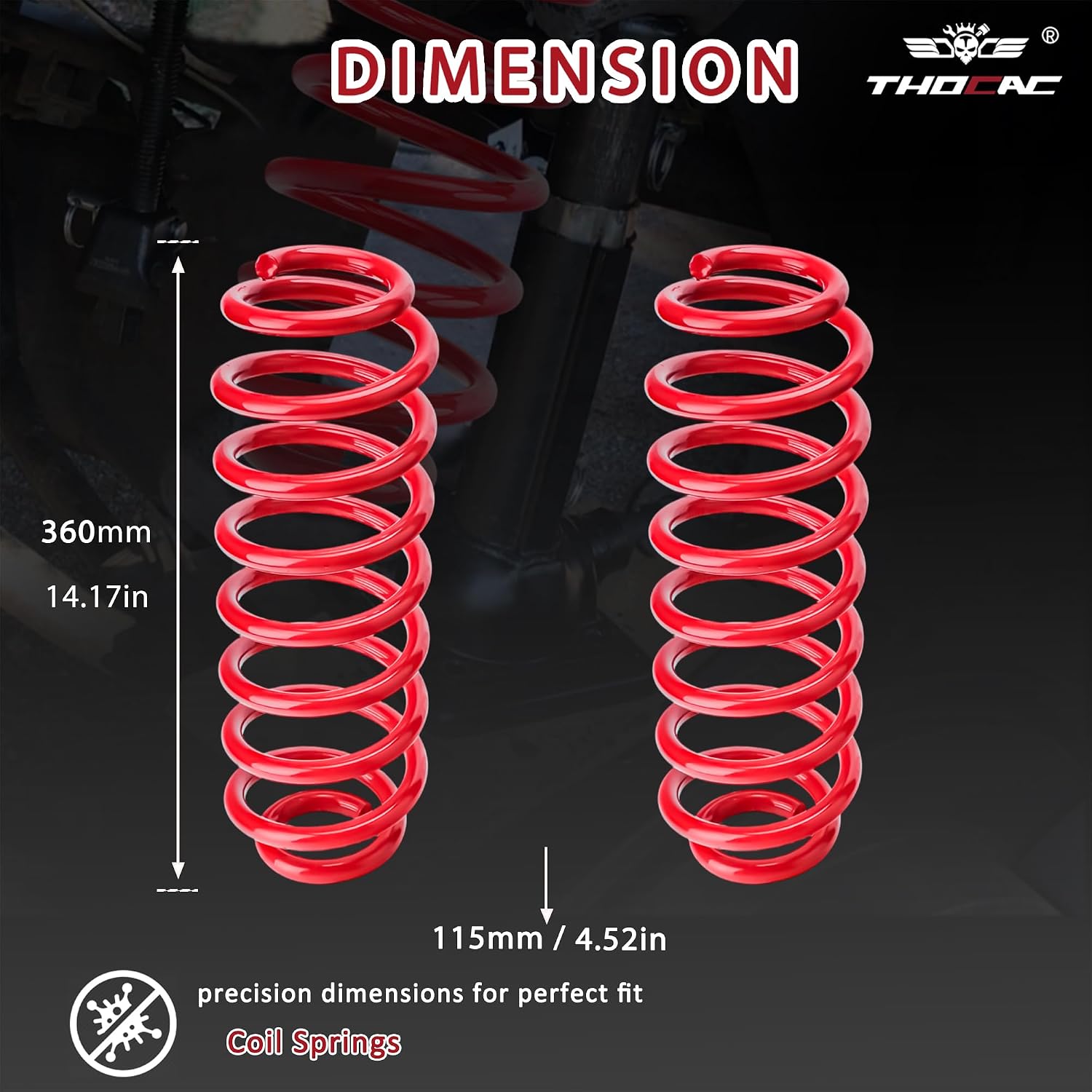 Rear Suspension Coil Spring Set Compatible VW Jetta 1999-2006,Golf 1999-2005 (Red) 81055