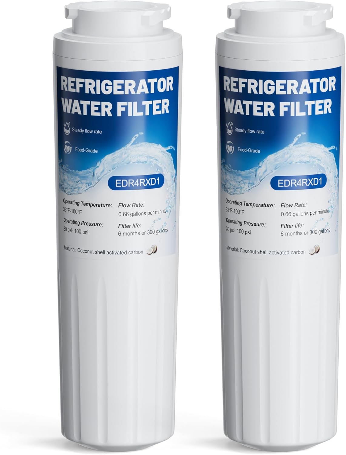 EDR4RXD1 Water Filter Replacement Compatible with UKF8001,Filter 4,4396395,UKF8001AXX,PURICLEAN II, UKF8001AXX-200,UKF8001P,469006,Pack of 2,By YPMQY