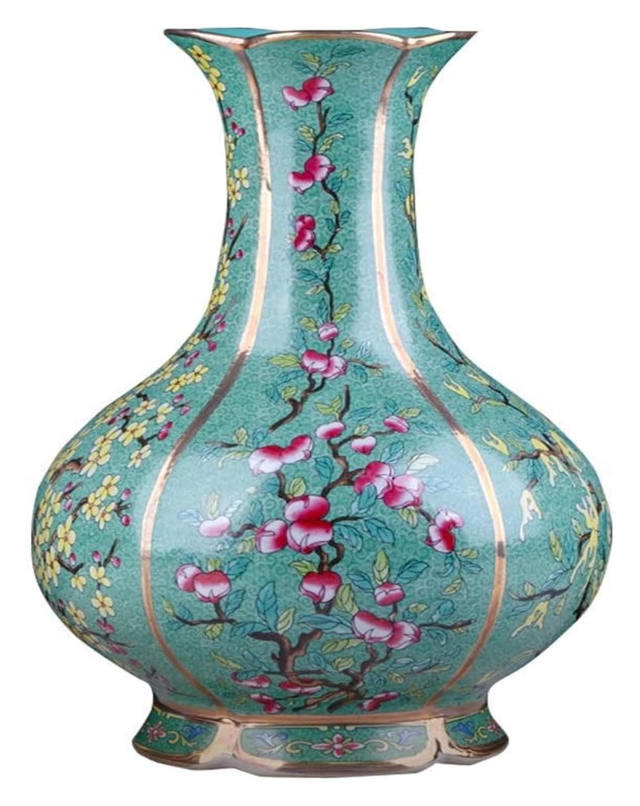 SnamicE Vase Tabletop Large Fishtail Ceramic Floor Vase, Flower Vase Decorative Vase, Height 17.7", Blue,