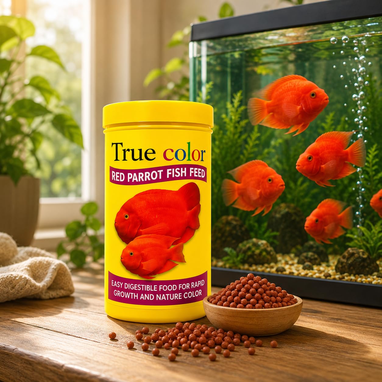 VAYINATO True Color Red Parrot Easy Digestible Fish Food,100G For Rapid Growth&Nature Color-image-34