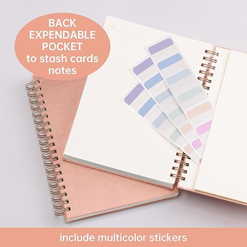 Miniatura 5 de Cuaderno de espiral de 7.6 x 10 pulgadas, cuadernos con rayas universitarias con divisores extraíbles, 320 páginas de 100 GSM, diario de escritura