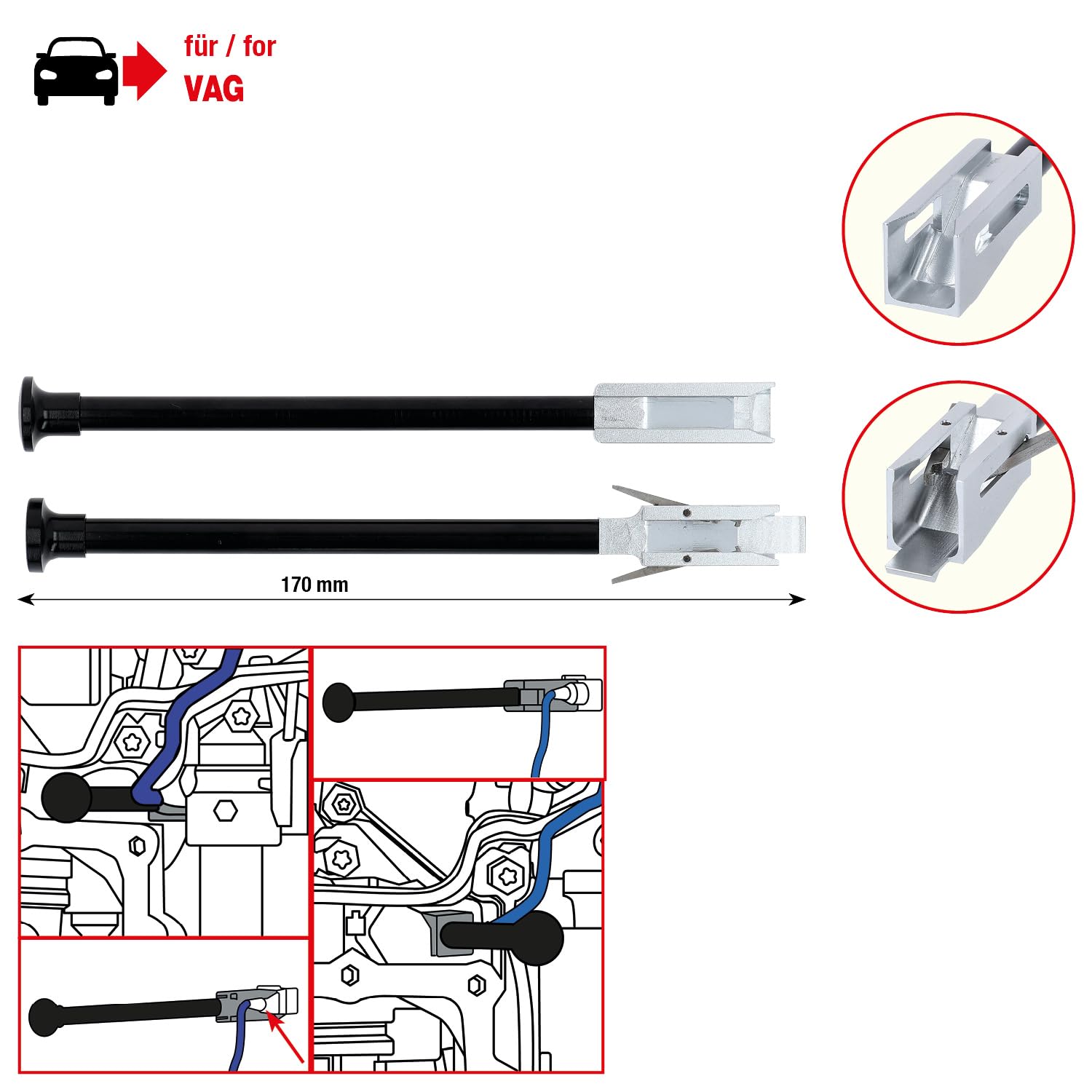KS TOOLS 150.2495 Utensile per smontaggio connettore a spina