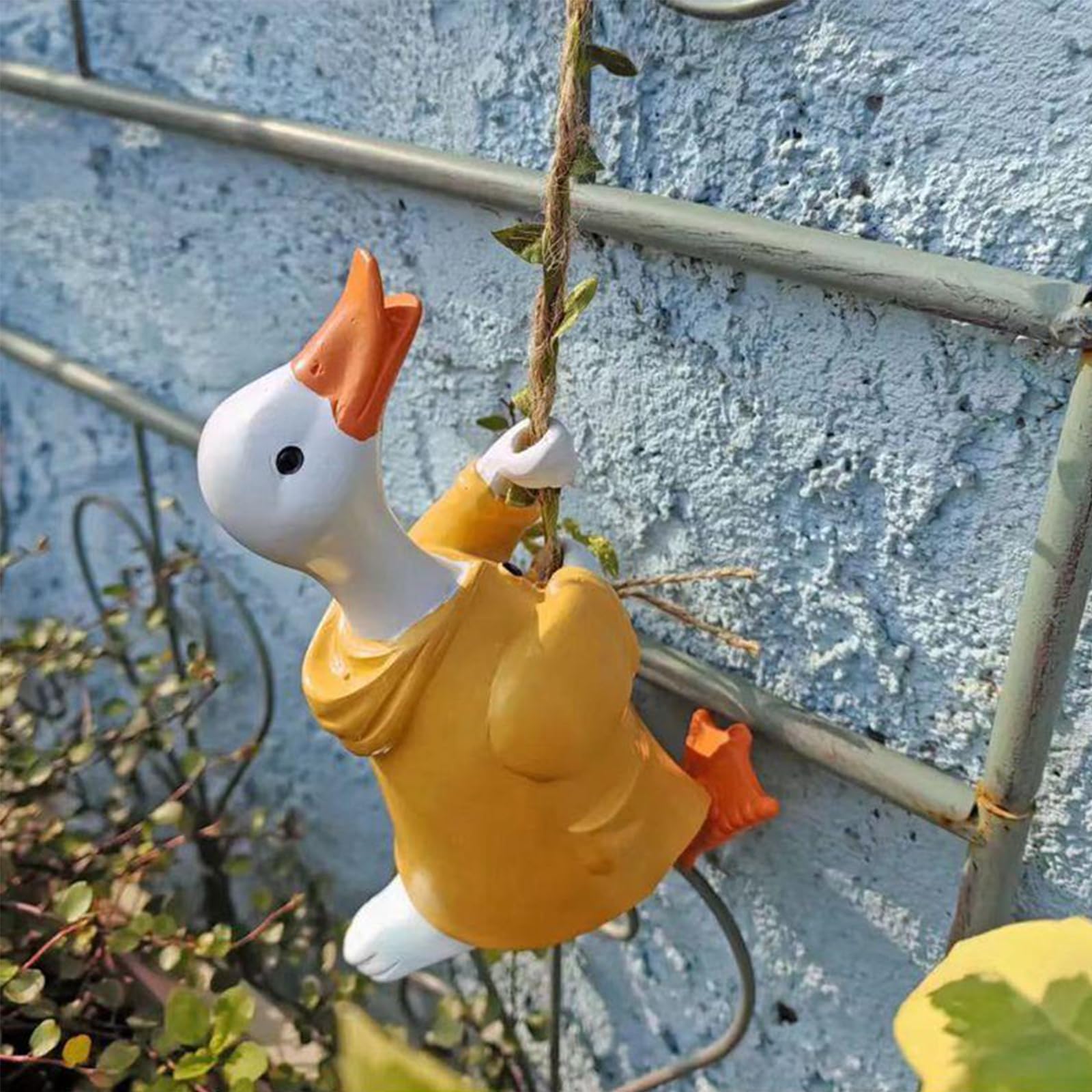 Canard escalade décoratif en résine haute résistance pour suspension extérieure