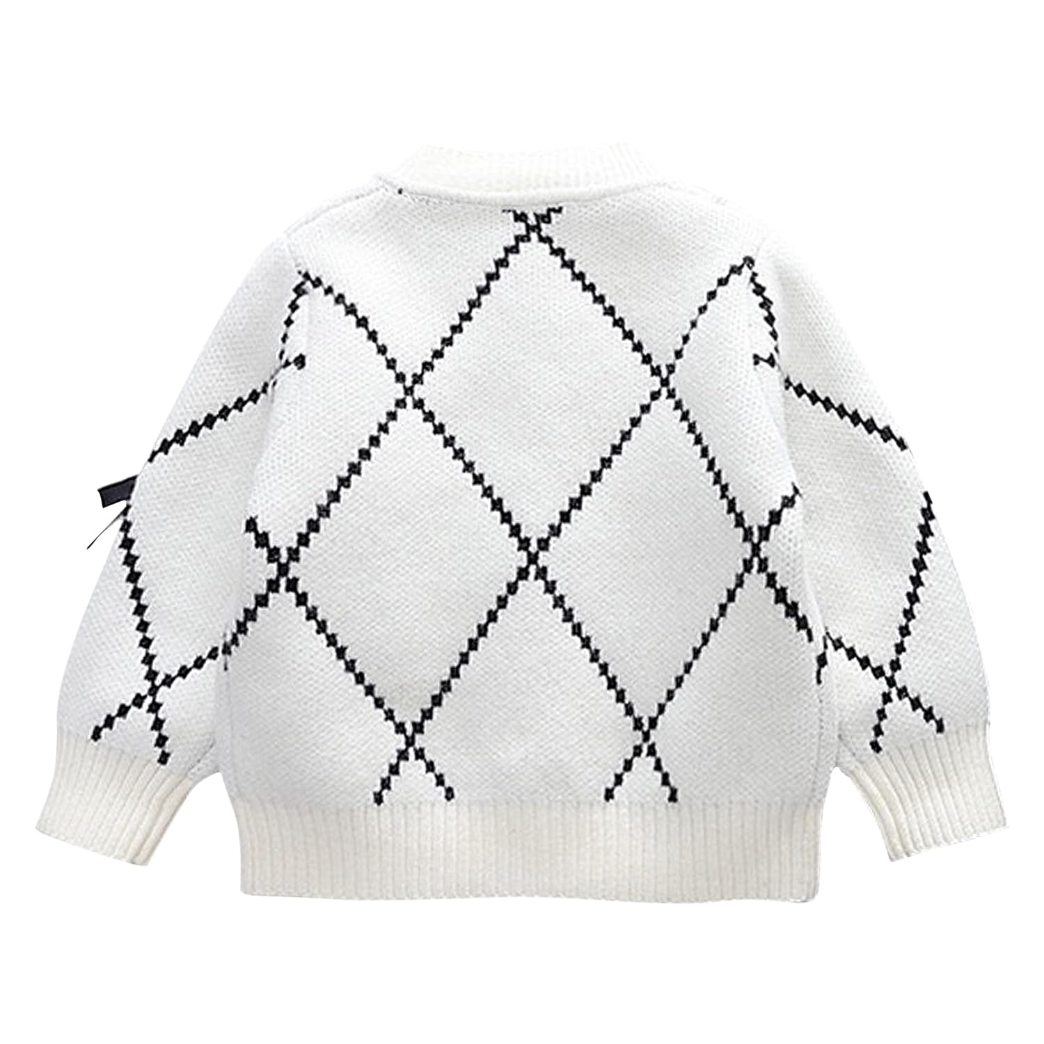 Suéter de punto con botones para niñas pequeñas, con lazo, talla 2-7T