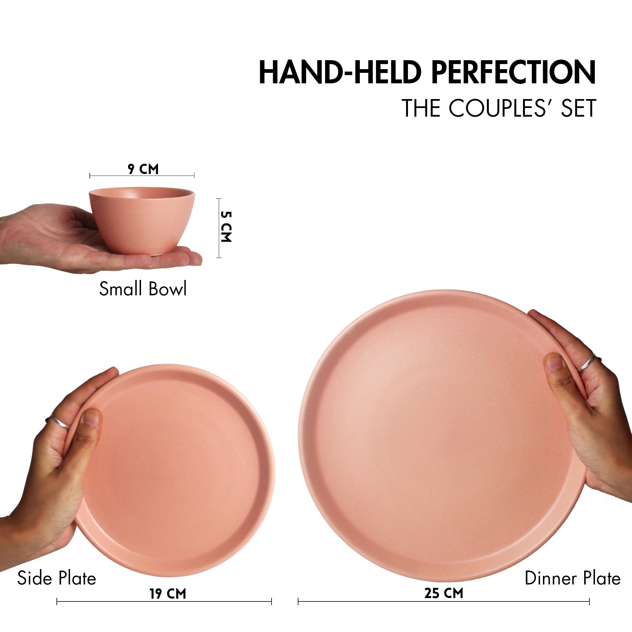 Flamingo Pink Dinner Set for Couples - 6 Piece Ceramic Set -4
