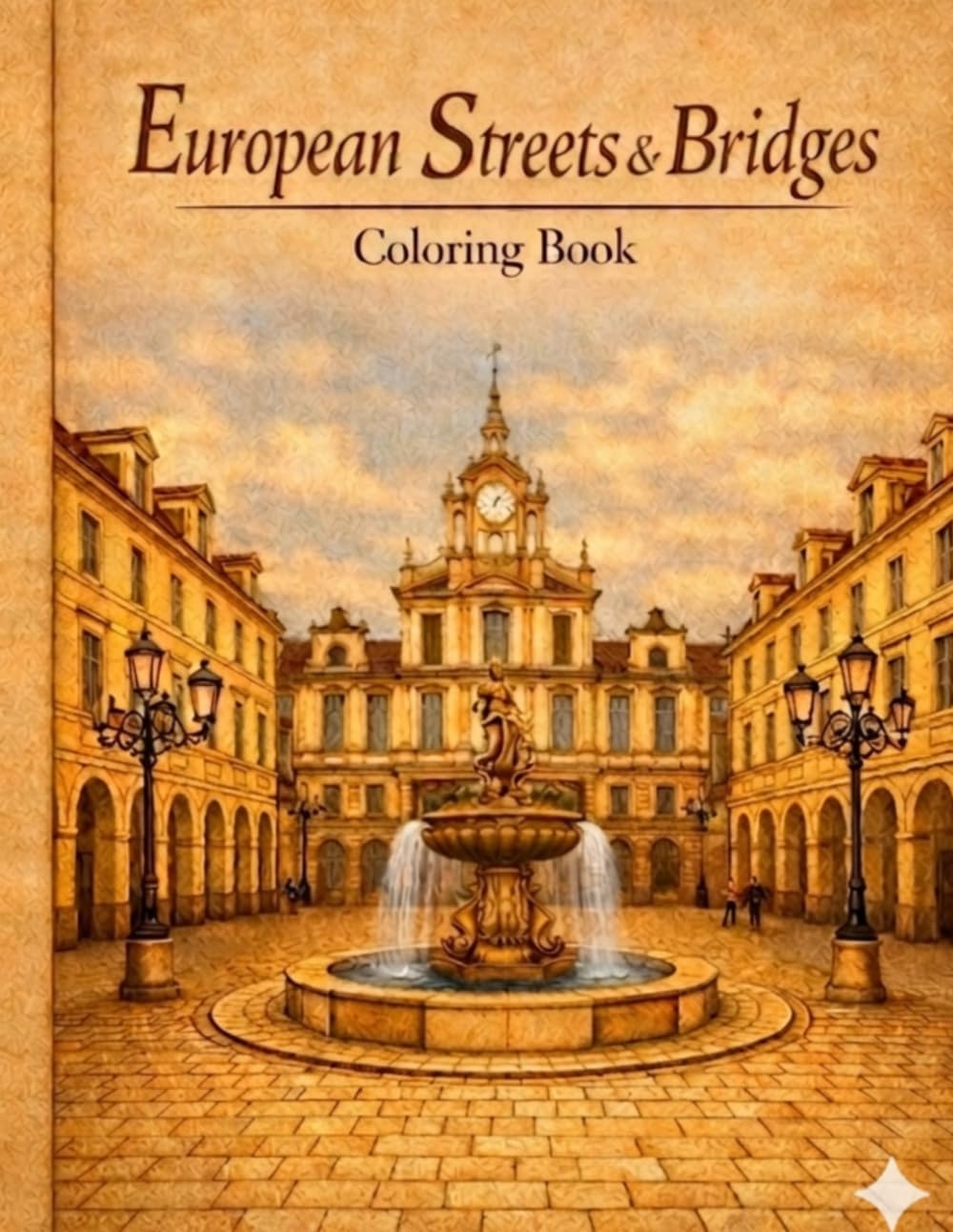 European Streets & Bridges: A Vintage Architectural Coloring Book for Adults: Historic Alleys, Town Squares, and Picturesque Bridges