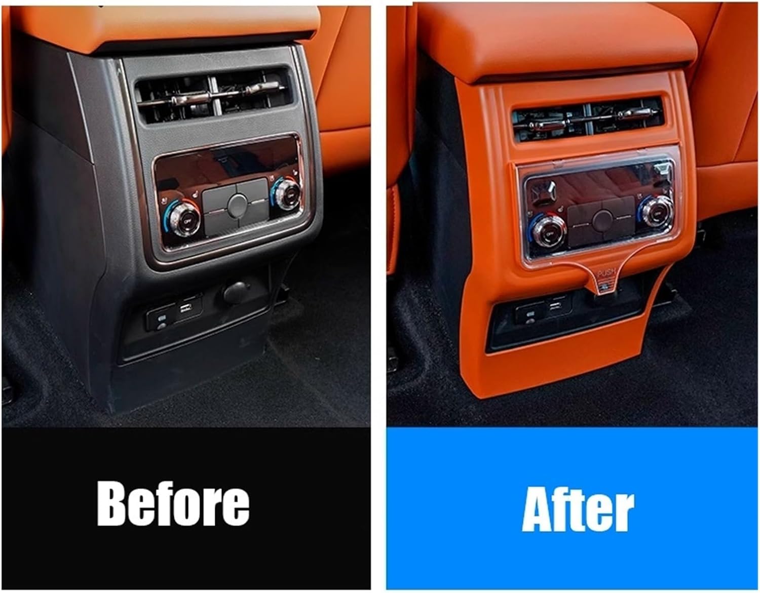 Aar Interior Wrap 2nd Car Rear Air Conditioning Outlet Decorative Panel ABS Wood Grain Carbon Fiber Original Car Color Compatible for Haval H9 2024 2025 MKII Car Interior Stickers And Decals(3)