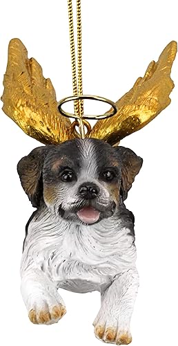 Miniatura 46 de Design Toscano Pitbull Dog Angel - Adorno navideño para árbol de Navidad, 4 pulgadas, resina de piedra fundida, acabado marrón y dorado Marrón