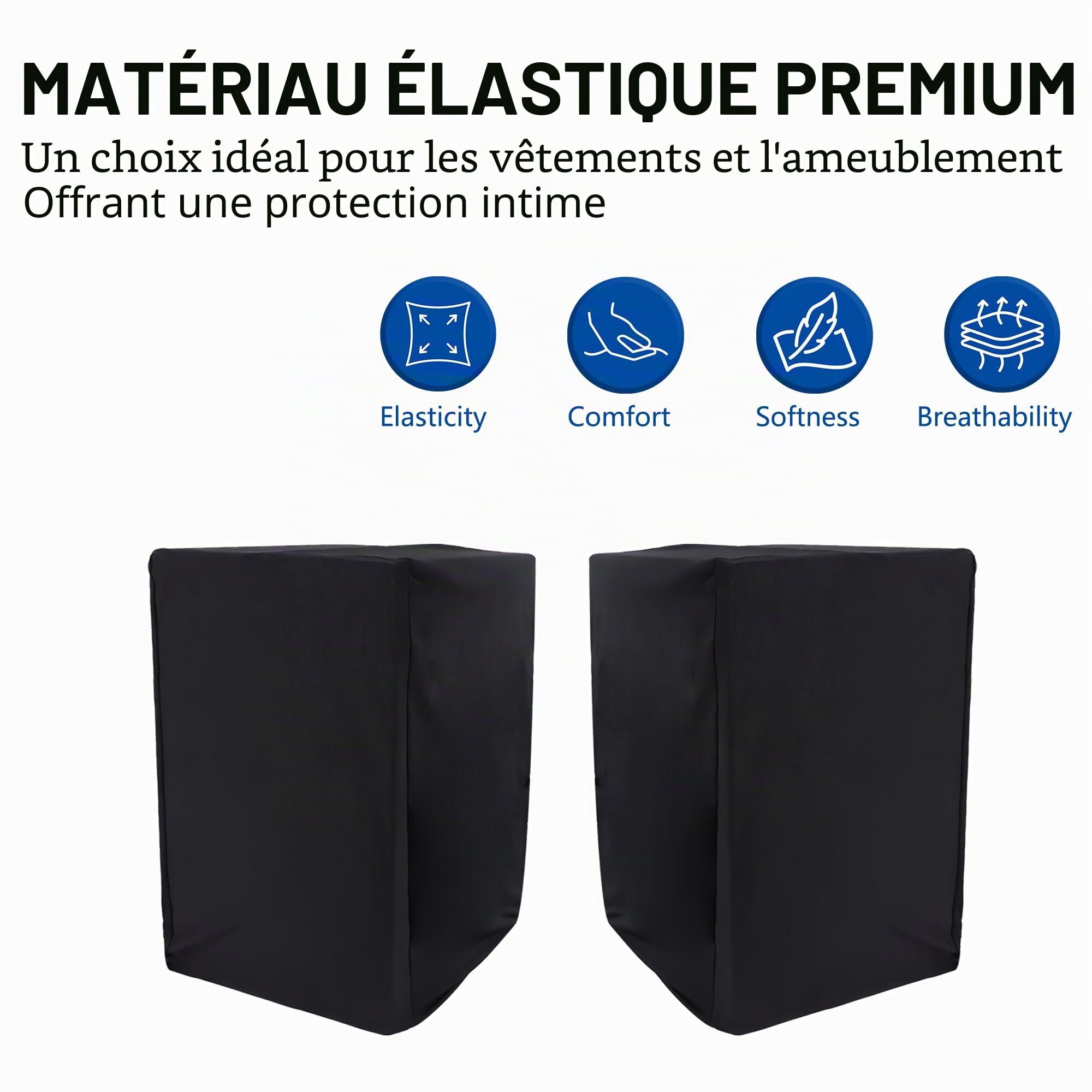 Musiin Housse anti-poussière pour moniteur de studio domestique compatible avec les enceintes amplifiées YAMAHA HS8, Adam T7V, KRK Rokit 8 G4, JBL 308P Mkll et PreSonus Eris E8 XT 8 pouces (lot de 2)