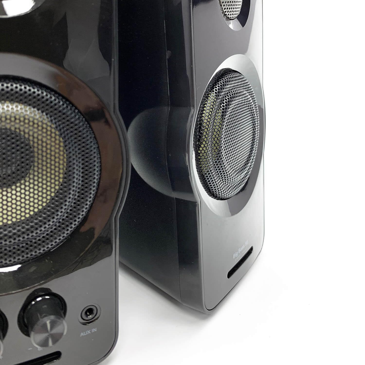 Woxter Big Bass 95 RGB - Altavoces Multimedia Estéreo, 20W, Potentes, conexión 3,5mm, iluminación RGB, Botones y Conexiones AUX y Cascos en Parte Frontal, PC/Smartphones y videoconsolas