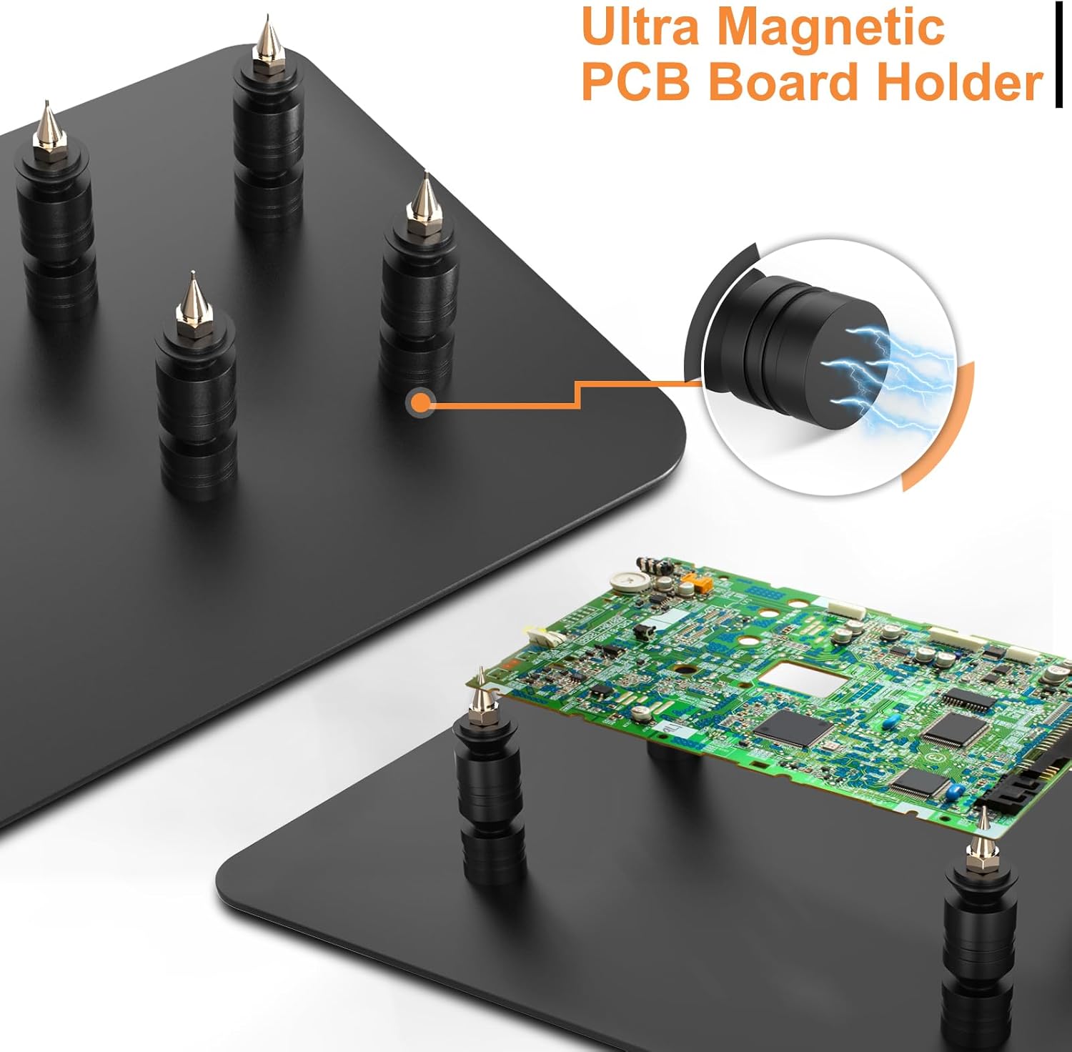 Drdefi Magnetic Helping Hands Soldering Third Hand, Soldering Station with Alligator Clips PCB Holder Tool, 4 Gooseneck Arms & 4 PCB Circuit Board Holders for Electronics Repair Jewelry Hobby