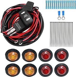 Universal Rocker Switch Turn Signal Street Legal Kit (Vertical Backlit Green) for ATV UTV Side by Side Turn Signal Light Flasher Relay Wire Harness,for Polaris RZR Ranger Turbo Can-Am