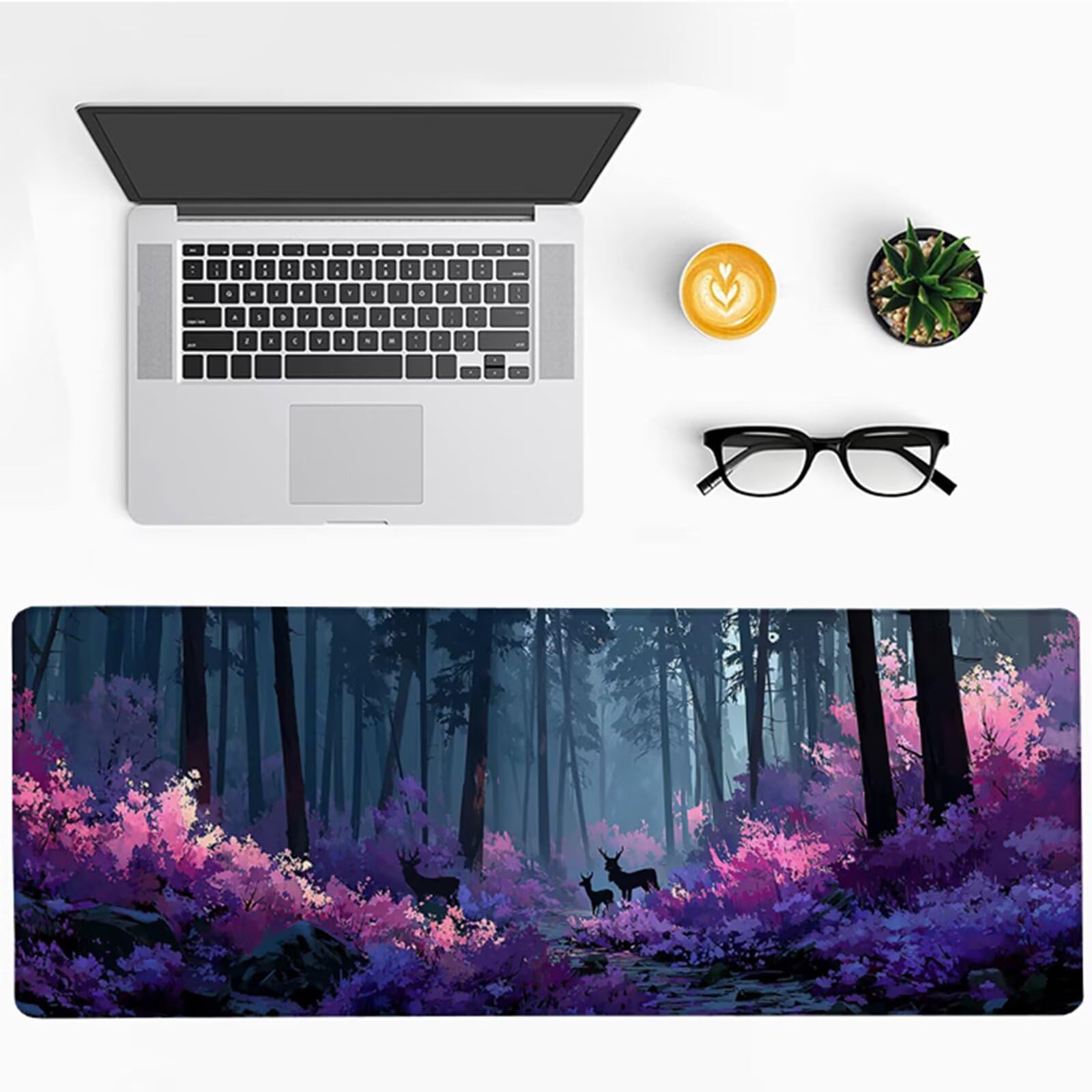 Pflanzen U-2072 Gamingowa podkładka pod mysz, 1200 x 600 x 3 mm, z antypoślizgową gumową podstawą, podkładka pod mysz XXL z przyszytymi krawędziami, akcesoria dla graczy, do biura, komputera, domu, na