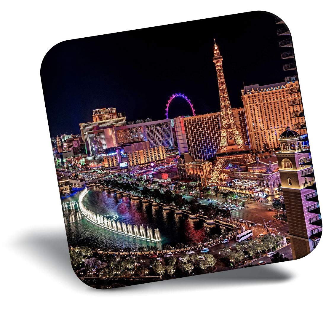 Destination Vinyl Ltd Fridge Magnet - Las Vegas Strip Night Scene 2797