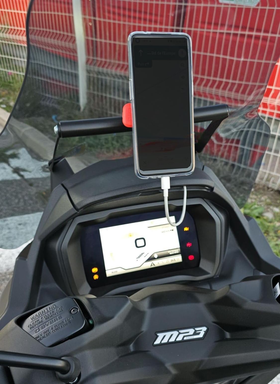 Soporte de Montaje para Smartphone/GPS Compatible con Piaggio MP3 400/MP3 530 hpe 2022-2025