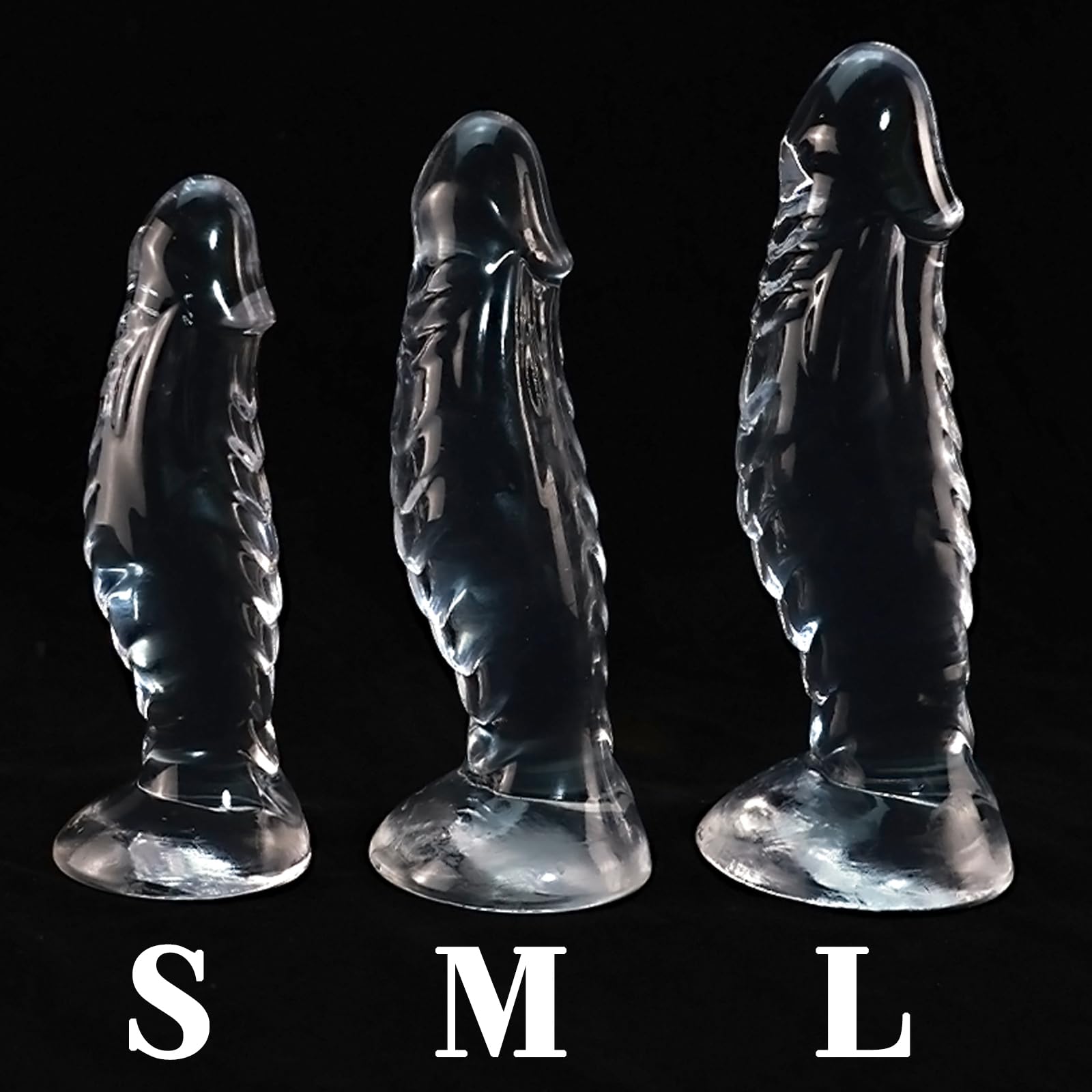 BDSMAGE 22.5CM Dildo anale in silicone trasparente con ventosa potente, dildo anale mostruoso, plug anale, masturbatore perfetto estremamente duro, giocattolo sessuale flirt dong per coppie (L)