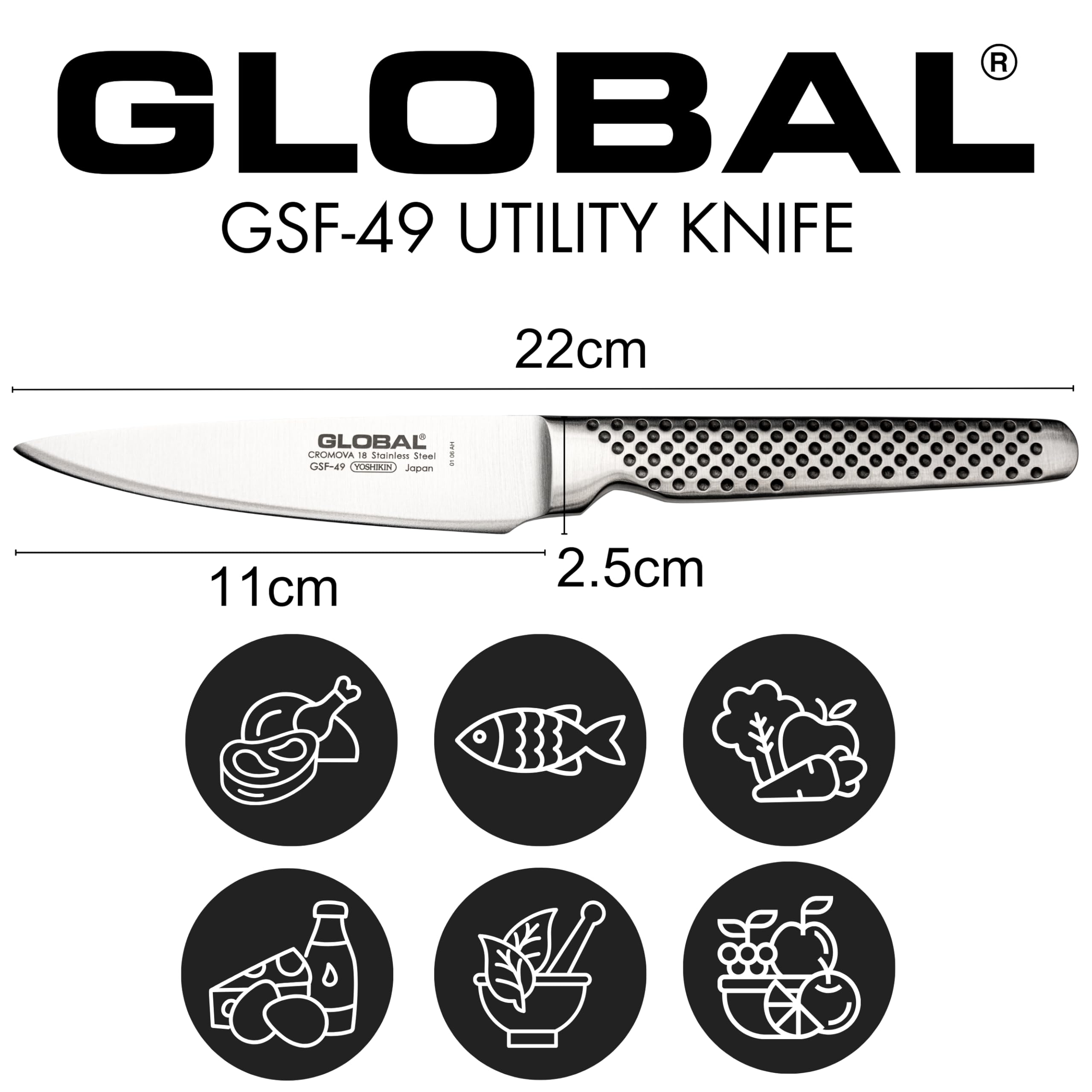 GLOBAL Universalmesser 11 cm GSF-49