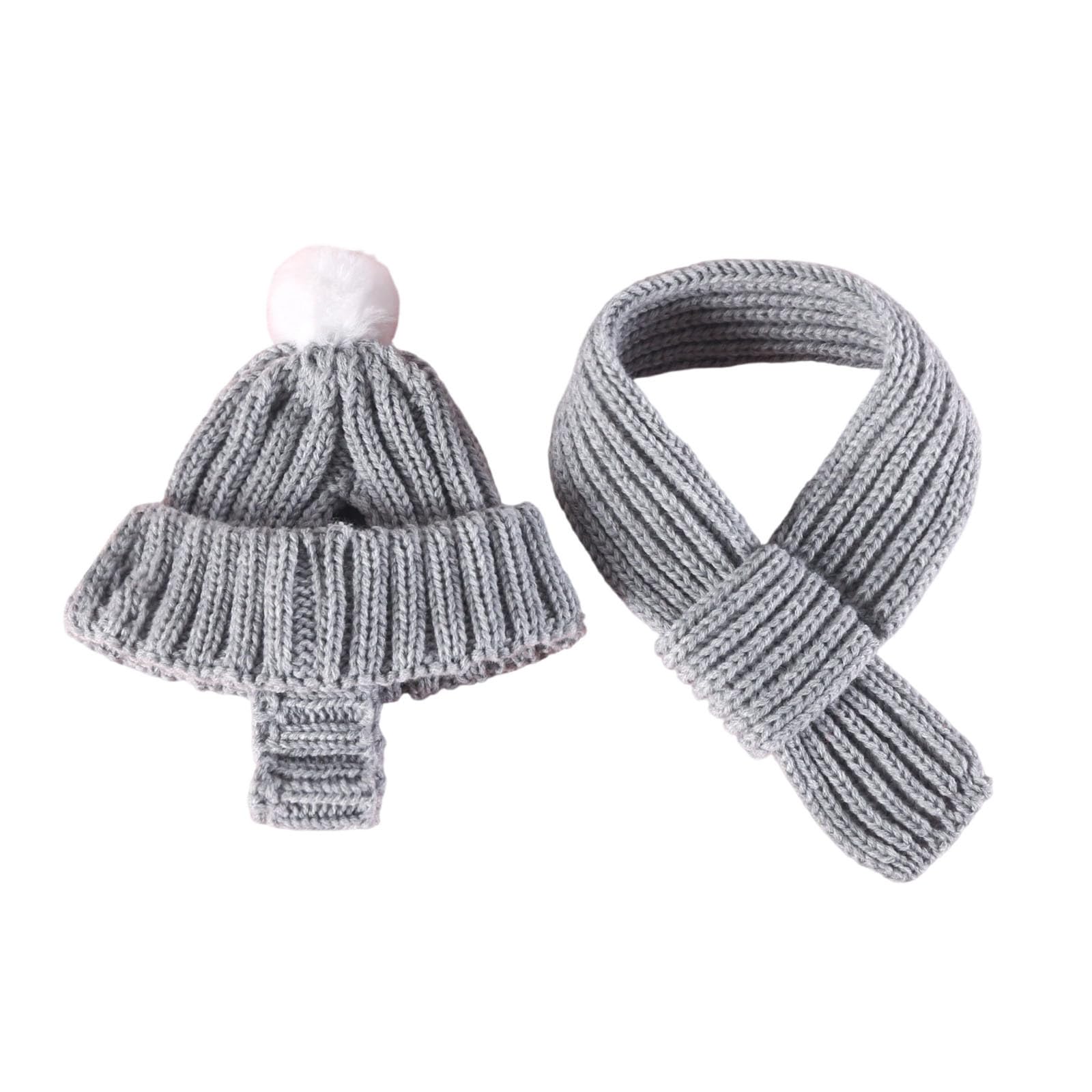 Red Knit Dog Beanie With Ear Flaps – Warm Winter Hat, Size S Dog Knitted Hat, Soft Stretchy Puppy Knit Cap, For Small Dogs, For Cold Weather, Cute Dogs Winter Accessories (Gray, M)