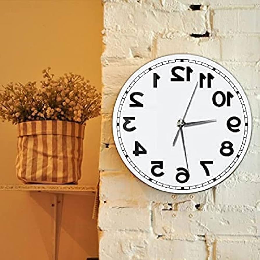 Amazon.co.jp: サイレント壁時計非カチカチ 12 インチ逆数字