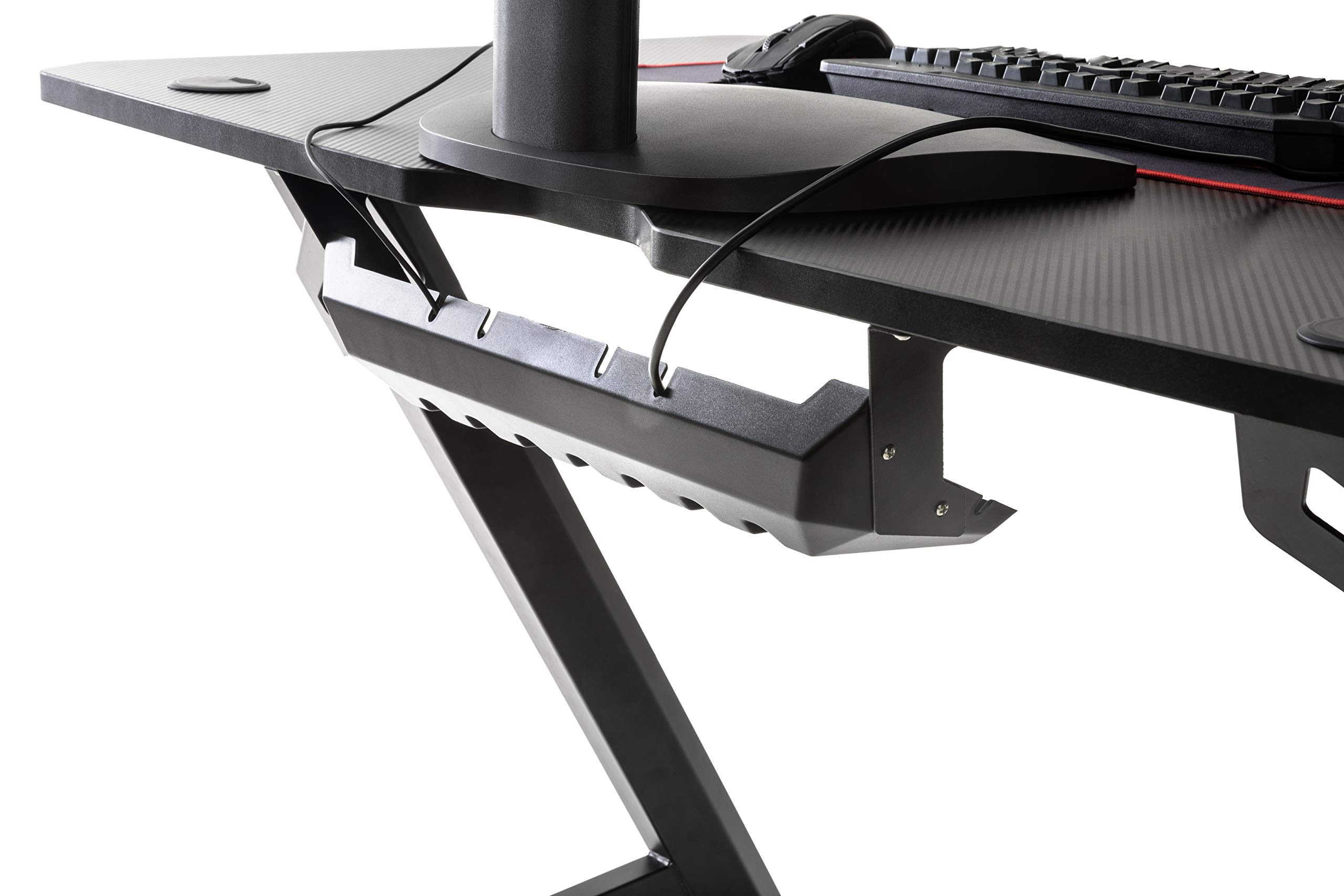 Robas Lund Gaming Tisch DX Racer 5 Gaming Desk Schwarz Carbonlook, BxHxT 111x75x60 cm