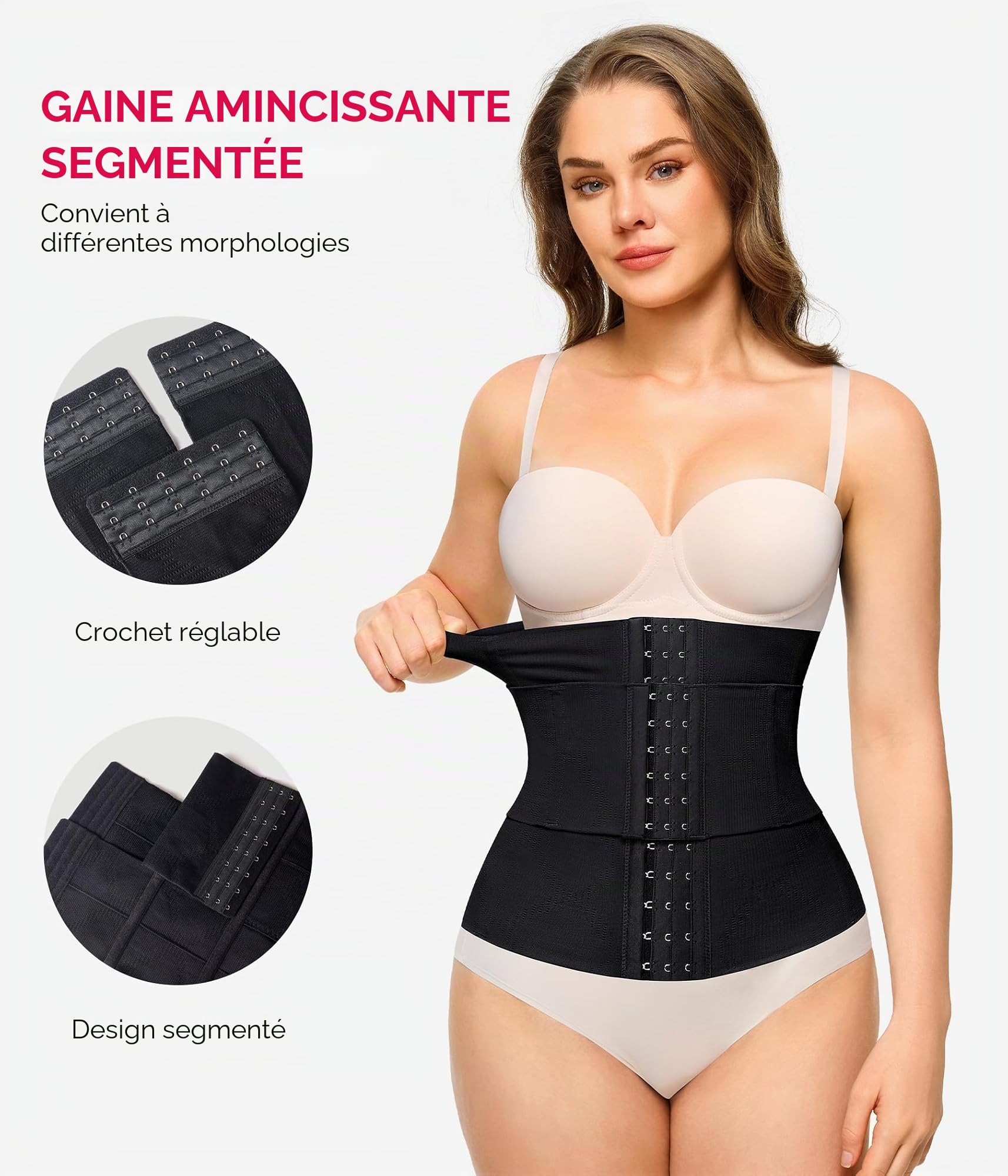 KUMAYES Gaine Amincissante Ventre Plat Femme Invisible Corset Minceur Ceinture Amincissante Waist Trainer Post Partum Serre Taille Body Sculptant Sport