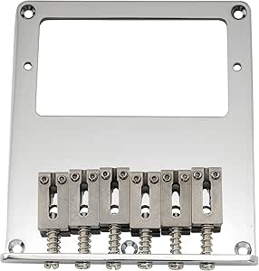 Musiclily Pro 54mm Telecaster Brug met Moderne 6 SUS Stainless Steel Zadels voor Tele Style Elektrische Gitaar, Chroom