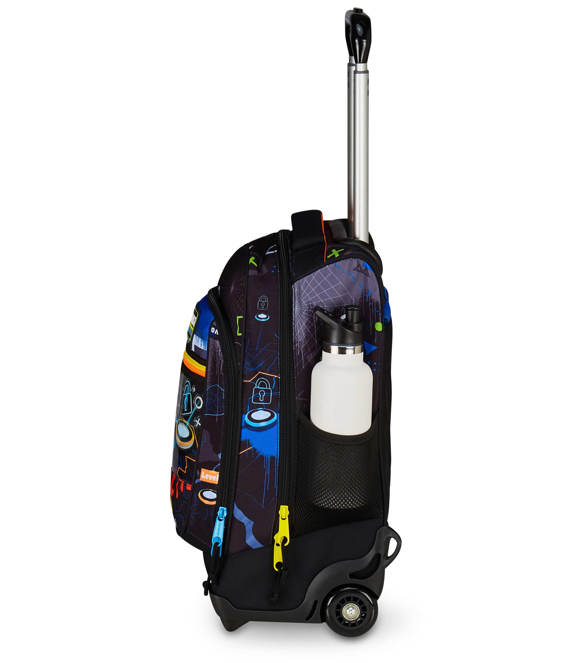 Mitama Trolley Scuola DR Junior CYBERPLAY, Nero, Con Mega Scomparto e Doppia Maniglia, Scuola Elementare e Media, Trolley Tempo Libero, Bambino e Ragazzo