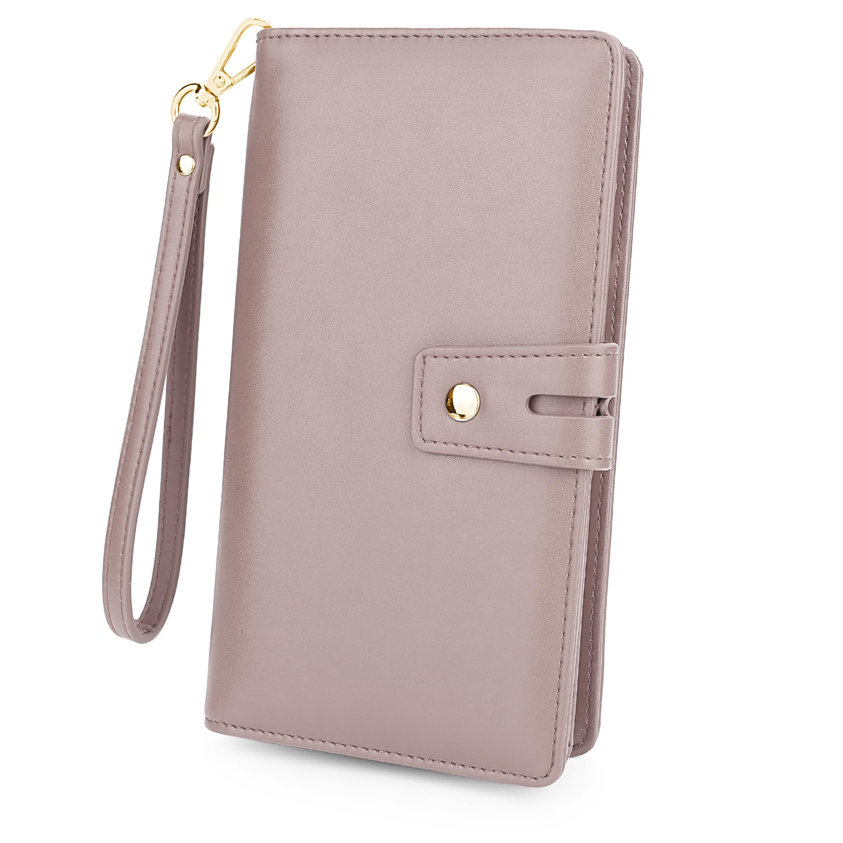 Uromee Wallet Women Vegan LeatherLarge Ladies Card Wristlet Purse Clutch Detachable Checkbook Holder