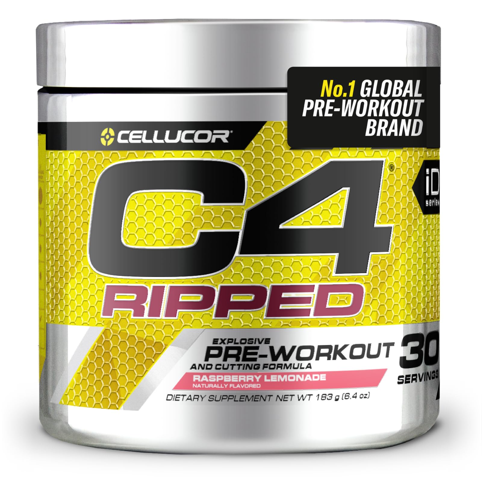 C4 Ripped Pre Workout Powder Raspberry Lemonade 30 Servings | Zero Sugar Pre Workout with 150mg Caffeine, 500mg L Carnitine, 1600mg Beta Alanine, 200mg Green Coffee Bean Extract