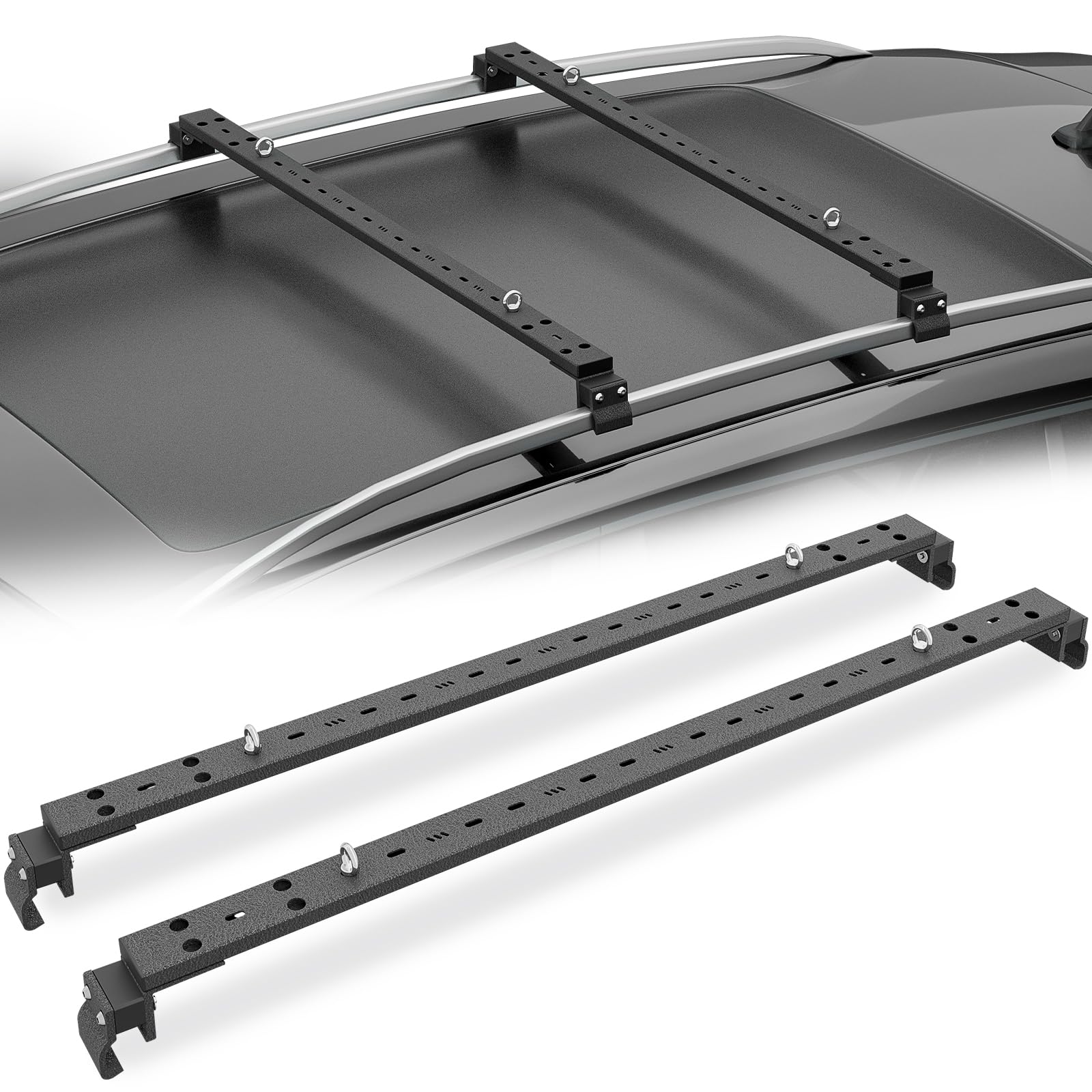 Heavy Duty 300 LBS Universal Roof Rack Cross Bars Compatible with Flush & Raised Side Rails, Adjustable Crossbars Cargo Carrier Rooftop Luggage Cars Vehicles Suvs