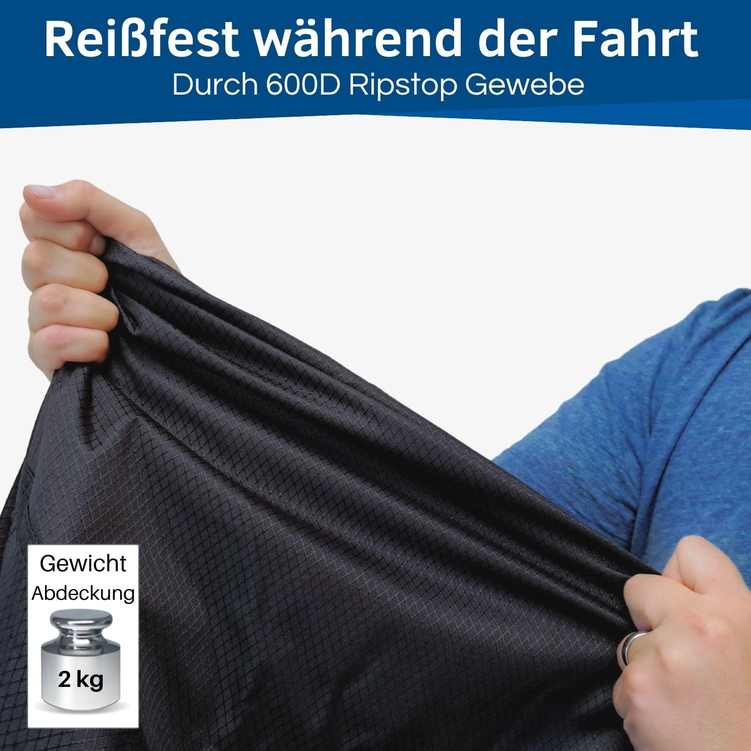HiLo sports reißfeste Fahrradabdeckung Heckträger für 2 Fahrräder - [Mit 6m Seil] - Wasserdichter Fahrrad und E-Bike Transportschutz - Aus 600D Ripstop - Fahrradschutzhülle für Fahrradträger