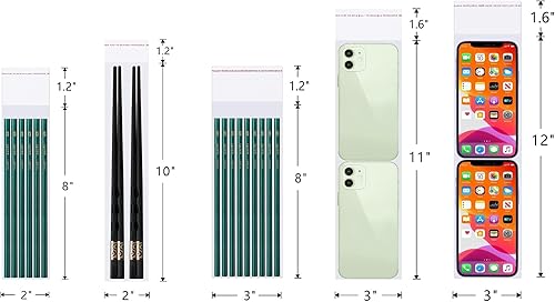 Miniatura 6 de 3 bolsas transparentes selladas con cristal de 11 pulgadas, 300 bolsas adhesivas de celofán resellables, bolsas largas adhesivas para violonchelo de