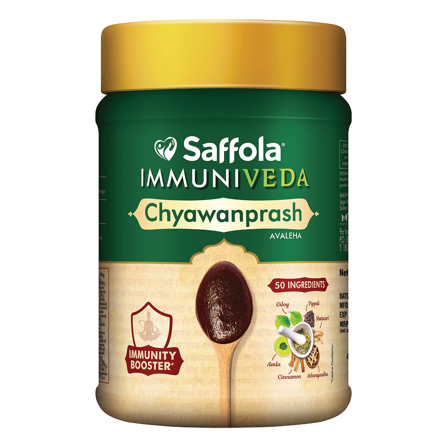 Saffola Immuniveda Chyawanprash - 500g with Ashwagandha, Giloy, Shilajit & Shatavari | Helps Boosts Immunity | Improve Strength, Stamina and Energy