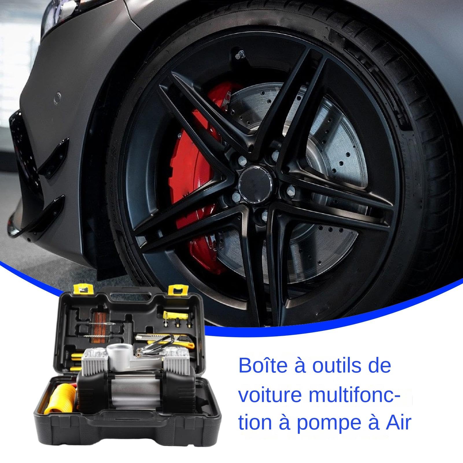 Cassetta Degli Attrezzi Per Compressore D'Aria Kit Del Compressore | Attrezzature per la Riparazione di Autoveicoli per Auto Bici Moto Camper Campeggio Garage Officina Casa