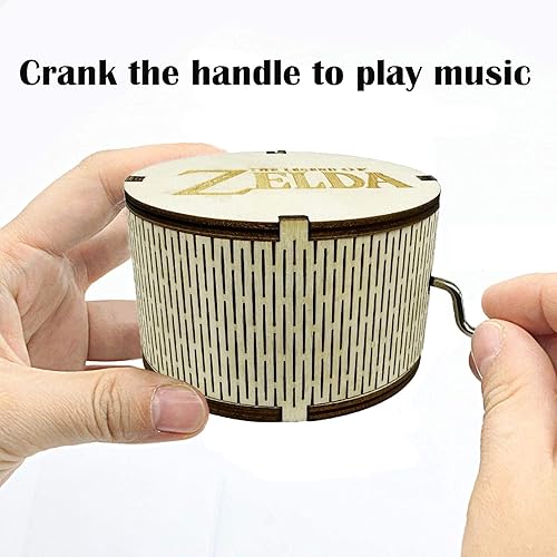 Miniatura 2 de Youtang Zelda Canción de Tormentas de la Ocarina del Tiempo - Caja de música de madera, caja musical de madera grabada con manivela redonda
