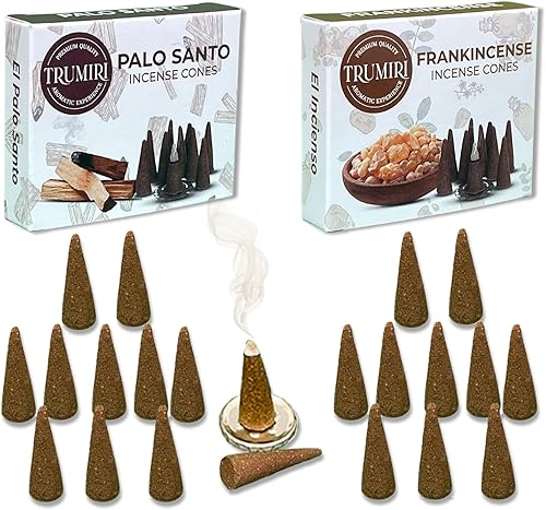 Conos de incienso Paquete combinado de 20 conos de incienso 10 incienso + 10 Palo Santo Conos de insencia Conos de incienso perfumados Aromas