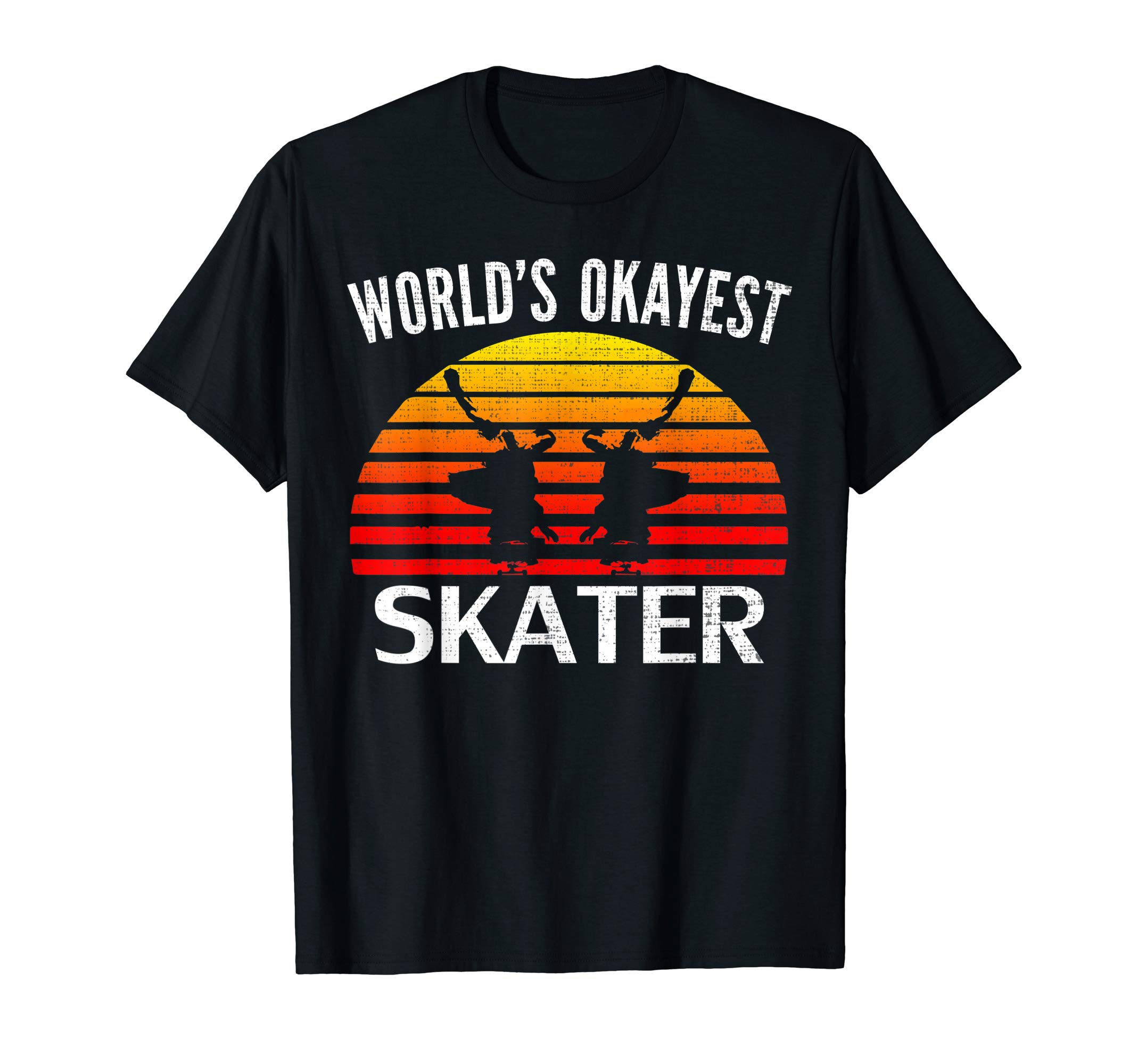 Retro World's Okayest Skater Funny Skateboard Cool Gift T-Shirt