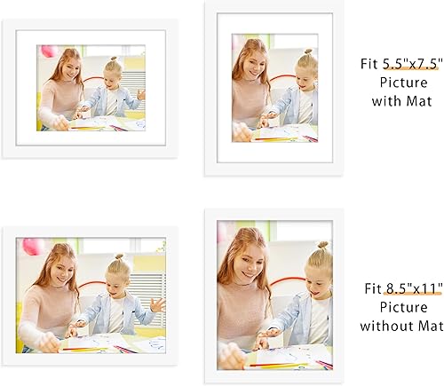 Miniatura 443 de Picrit - Juego de 12 portarretratos de 5 x 7 pulgadas para colgar en la pared o exhibir sobre una mesa, para fotos de 4 x 6 con paspartú o 5 x 7