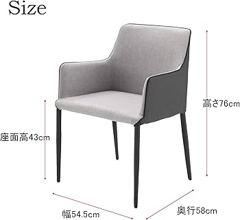Amazon｜あずま工芸 ダイニングチェア グレー 幅54.5×奥行き58×高さ