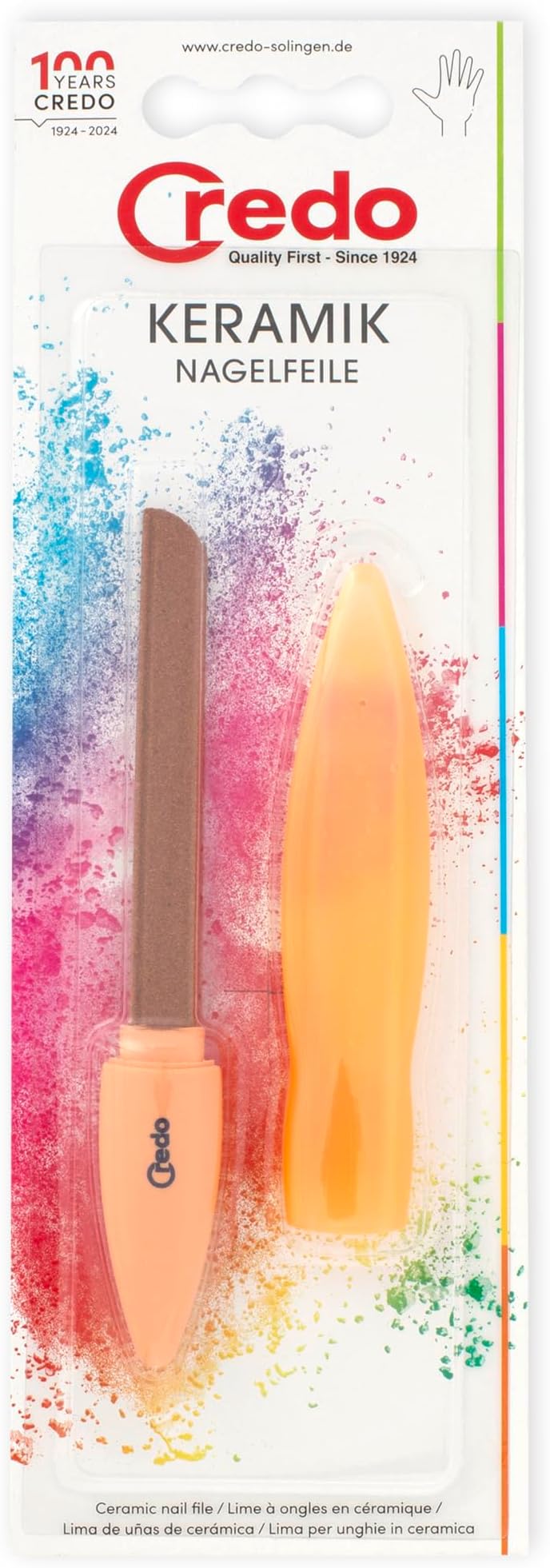 Credo Solingen Ceramic Nail File Apricot 3 Dart Surfaces