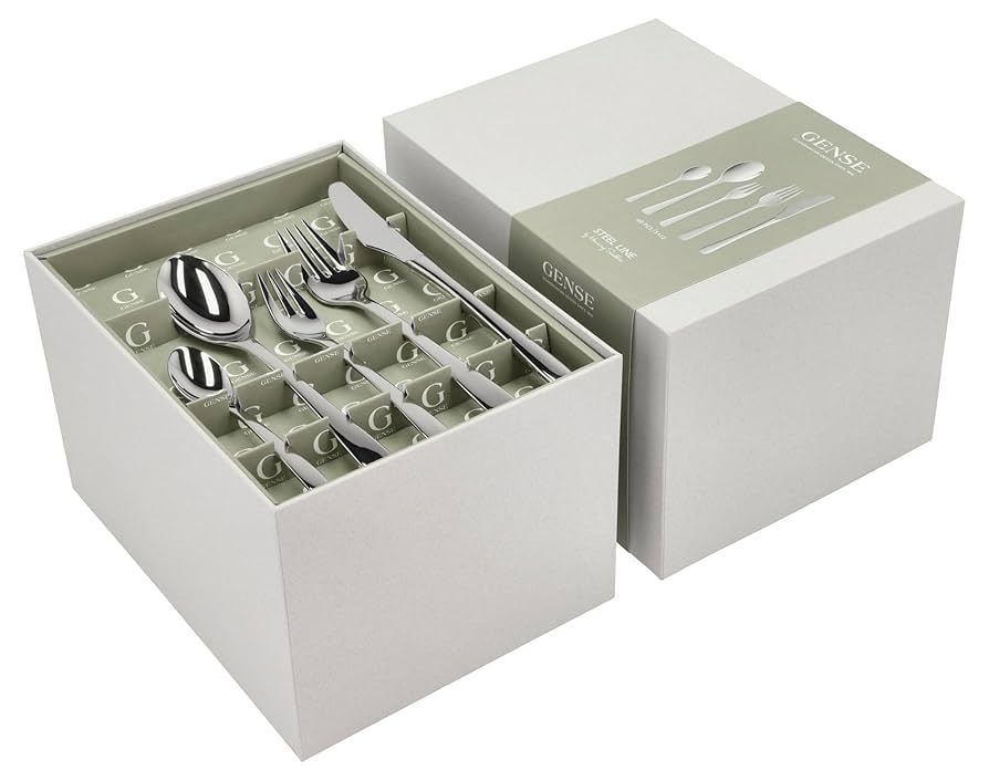Amazon｜Gense(ゲンセ) カトラリーセット Steel Line 60P 光沢