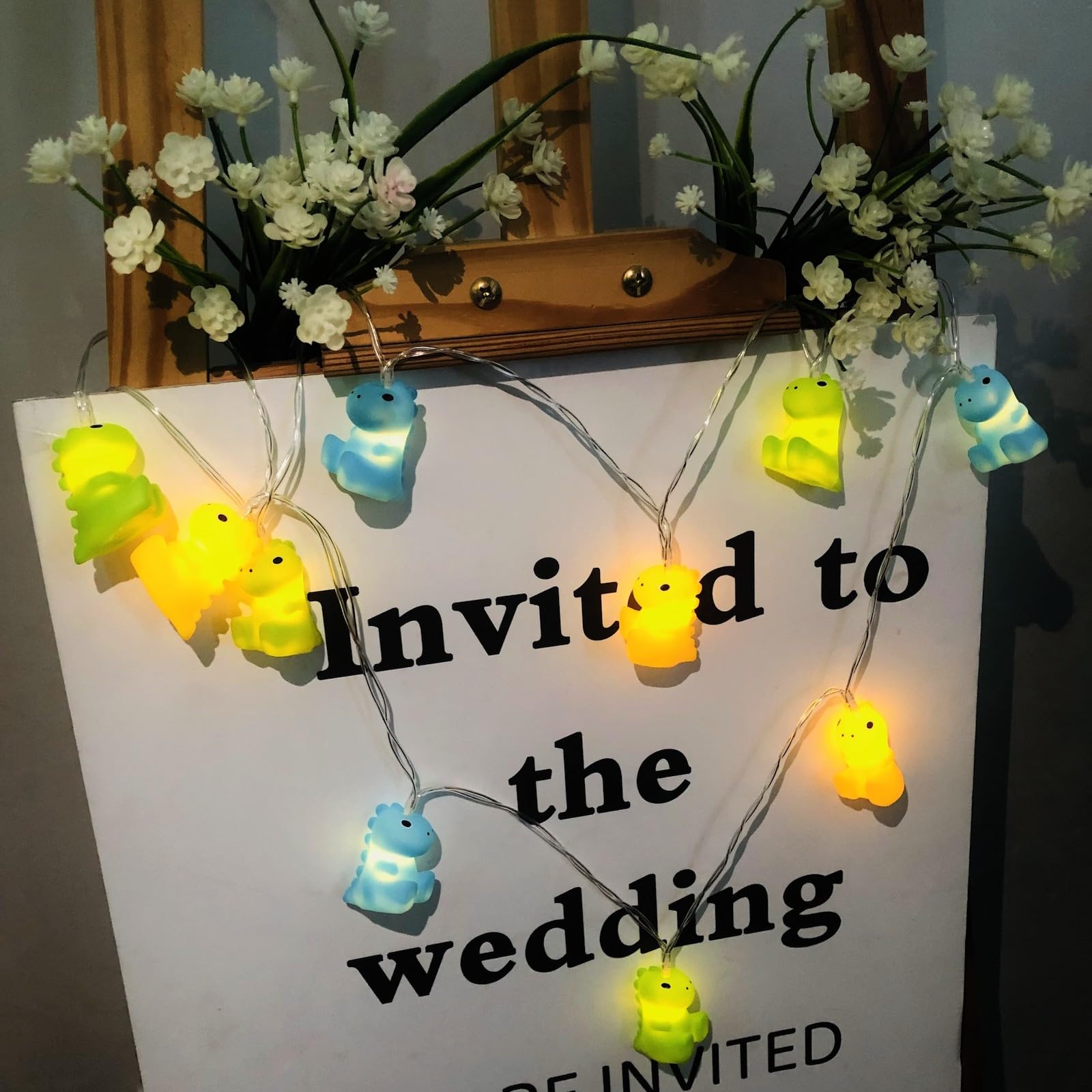 Riaxuebiy Cute Dinosaur String Lights 20LEDs Dino Light 9.8FT Dinosaur Night Light USB Powered Fairy Lights Small Dinosaur Figures Set Indoor Outdoor Children's Room Decoration (3Color Dinosaur) - Image 2