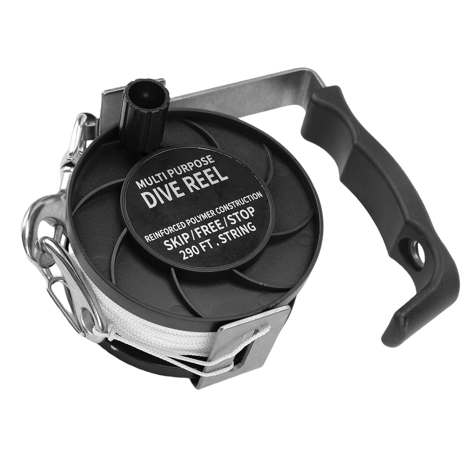 GOWENIC Uniwersalny Kołowrotek Nurkowy ze Stali Nierdzewnej 290FT White Line Kompaktowy Kołowrotek Nurkowy do Sprzętu BCD do Nurkowania Jaskiniowego